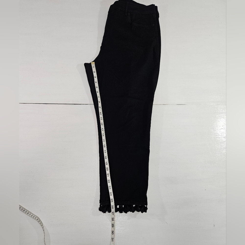 NYDJ Sheri Ankle Black Fringe Pants Womens Size 20W - Picture 6 of 14